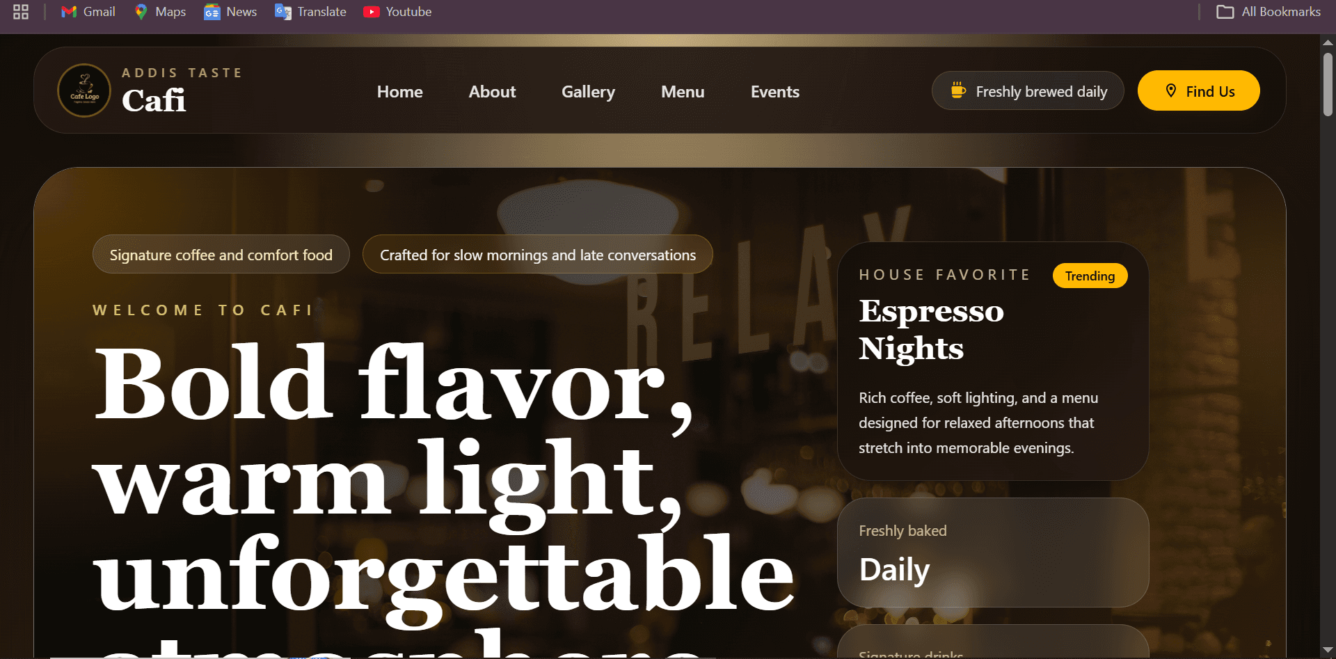 Cafi project placeholder preview